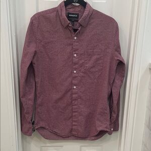 Bonobos Men's Heathered Maroon Casual Shirt size small slim fit
